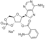 Molecular Structure of 142702-29-2 (ADENOSINE 3',5'-CYCLIC MONOPHOSPHATE, 2'-O-ANTHRANILOYL-, SODIUM SALT)